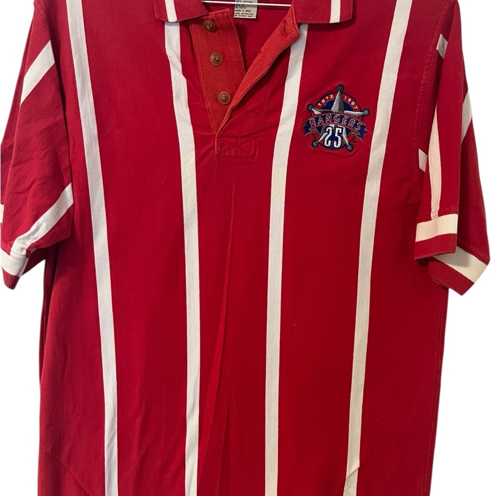 Red and White Striped Polo Shirt A188